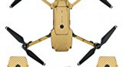 Skin for DJI Mavic Pro Waterproof Carbon Fiber Decorative Sticker Decal Skin Wrap Cover Kit Drone Body, Remote Controller, Battery and Arms by Shiloh-E Tech (Champagne gold)