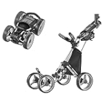 caddytek 4 Wheel Golf Push Cart – Compact, Lightweight, Close Folding Push Pull Caddy Cart Trolley – Explorer V8, silver, one size