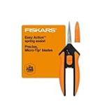 Fiskars Micro-Tip Pruning Snips – 6″ Garden Shears with Sheath and SoftGrip Handle – Yard and Garden Tools – Orange/Black