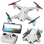 SIMREX X500 mini Drone Optical Flow Positioning RC Quadcopter with 720P HD Camera, Altitude Hold Headless Mode, Foldable FPV Drones WiFi Live Video 3D Flips Easy Fly Steady for Learning Dark Gray