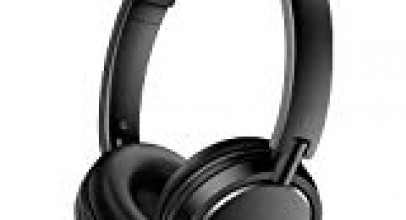 Philips Over The Ear Headphones Foldable Stereo Extra Bass Portable Headphones Headset SHL Series Lightweight 3.5mm Jack Plug (Black)
