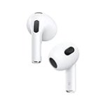 Apple AirPods (3rd Generation) Wireless Ear Buds, Bluetooth Headphones, Personalized Spatial Audio, Sweat and Water Resistant, Lightning Charging Case Included, Up to 30 Hours of Battery Life