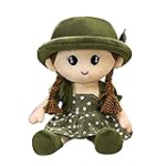 CENGNIAN 14″ Soft Baby Doll, Stuffed Rag Doll Soft Baby Doll for Girls, First Baby Doll Wear Skirt Dress Baby Girls Stuffed Toy Companion Toys Sleeping Cuddle Buddy Doll (Green)