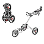 caddytek 3 Wheel Golf Push Cart – Deluxe Quad-Fold Compact Push & Pull Folding Caddy Trolley – Caddylite 15.3 V2 Silver