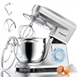 Vospeed Stand Mixer, 660W 6+P Speed Tilt-Head Kitchen Mixer, with 7.5QT Stainless Steel Mixing Bowl, Beater, Dough Hook, Whisk, Household Use – Silver Grey
