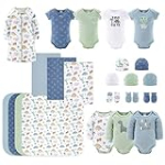 The Peanutshell Newborn Clothes & Accessories Set for Baby Boys – 23 Piece Layette Gift Set – Fits Newborn to 3 Months – Dinosaur