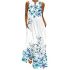 Womens Dresses Clearance Sale,Tshirt Dress for Women 2024 Beach Cotton Linen Floral Printed Dresses with Pockets Casual Flowy Long Dress（Blues，Xx-Large）