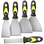 Rerdeim 5Pcs Putty Knife, Set, 1″ 2″ 3″ 4″ 5″ Scraper, Spackle Knife, Paint Scraper, Scraper Tool, No Rusting, Perfect For Repairing Drywall, Removing Wallpaper, Mud, Plaster Scraping