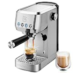 CASABREWS Espresso Machine 20 Bar, Professional Espresso Maker Cappuccino Machine with Steam Milk Frother, Stainless Steel Espresso Coffee Machine with 49oz Removable Water Tank, Gift for Dad Mom