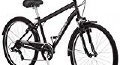 Schwinn Suburban Comfort Hybrid Bike, Featuring Step-Over Steel Frame and 7-Speed Drivetrain with 26-Inch Wheels, Medium/18-Inch Frame, Black/White