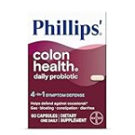 Phillips’ Colon Health Daily Probiotic Capsules, 4-in-1 Symptom Defense to help defend against Occasional Gas, Bloating, Constipation, and Diarrhea, Daily Supplement, 60 Count
