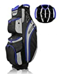 14 Way Golf Cart Bag for Push Bag Classy Design Full Length with Cooler, Rain Hood, Putter Well (Blue)