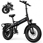 G-Force T42 Electric Bike for Adults Foldable 750W Motor 48V 11.2A Removable Battery 20″x4.0″ Fat Tire,32 MPH Shimano 7-Speed,Ebike with Adustable Shock Absorber,LCD Display