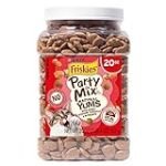 Purina Friskies Natural Cat Treats Party Mix Natural Yums With Real Salmon and Added Vitamins, Minerals and Nutrients – 20 oz. Canister