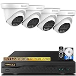 (5.0MP Definition Full HD) Wired Security Camera System Outdoor Dome Home Video Surveillance Cameras CCTV Camera Security System Outside Surveillance Video Equipment Indoor