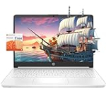 HP Stream Laptop, 14″ HD Display, Intel Celeron N4120 Processor, 16GB Memory, 320GB Storage (64GB eMMC + 256GB Card), 1-Year Office 365, Webcam, HDMI, Wi-Fi, USB-C, Windows 11 Home, White, JVQ MP