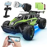 DEERC DE65 Remote Control Car with 1080P HD Camera,1:16 Scale RC Cars with LED Chassis Light&Headlights, 2.4Ghz High Speed Monster Truck Toy Vehicle, 2 Batteries for 60 Mins Play, Gift for Kids Boys