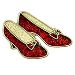 PinMart’s Glitter Red Dance Shoes Ruby Slippers Enamel Lapel Pin