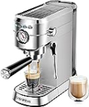 CASABREWS Espresso Machine 20 Bar, Professional Espresso Maker with Milk Frother Steam Wand, Compact Coffee Machine with 34oz Removable Water Tank for Cappuccino, Latte, Gift for Dad or Mom