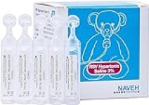 NAVEH PHARMA RSV Hypertonic Saline Solution 3% – Nebulizer diluent for inhalators and nasal hygiene devices Helps Clear Congestion from Airways & Lungs – Reduce Mucus (25 Saline Bullets of 0.17 Fl Oz)