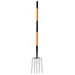 VNIMTI Pitch Fork for Gardening, 5 Tine Pitchfork Heavy Duty with Fiberglass Handle, 58 Inches