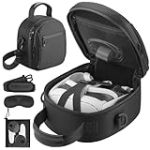 FOREGOER Hard Carrying Case Compatible with Oculus/Meta Quest 3,Quest 2, Apple Vision Pro, VR Gaming Headset and Touch Controllers, Travel Bag with Lens Cover for Oculus Quest 2/Quest 3 Accessories