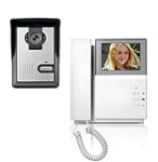 AMOCAM Video Door Phone System, 4.3 Inches Clear LCD Monitor Wired Video Intercom Doorbell Kits, IR Night Vision Outdoor Camera Door Intercom, Doorphone Telephone Style for Home Improvement