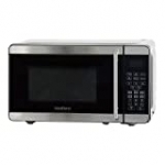 West Bend WBMW71S Microwave Oven 700-Watts Compact with 6 Pre Cooking Settings, Speed Defrost, Electronic Control Panel and Glass Turntable, Metallic