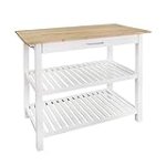 Casual Home Solid Hardwood Top, Natural/White, 40″ W (373-91) Kitchen Island, Natural&White