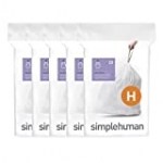 simplehuman Code H Custom Fit Drawstring Trash Bags in Dispenser Packs, 100 Count, 30-35 Liter / 8-9 Gallon, White