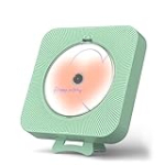 Yintiny Cute Green CD Player with Bluetooth 5.0, Rechargeable Music Player for Home Decor, Portable Lovely Music Player, Remote Control, Support AUX in Cable&USB