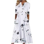 lightning deals of today,Womens Summer Dresses 2024 Casual Plus Size Dress Trendy Floral Boho Dress Flowy Spring Dress Shirt Dress with Pocket,todays deals prime clearance prime shopping online