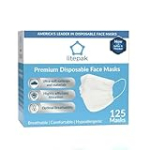 Litepak 125-Pack Disposable Face Mask Premium Comfort Earloops with Dispenser Box (White)