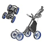 caddytek Caddycruiser One Version 8 – One-Click Folding 4 Wheel Golf Push Cart, Blue