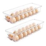 Vtopmart Egg Container Holders for Refrigerator – Clear Stackable Trays for 14 Eggs, Plastic Storage Bins for Fridge Organization (2 Pack)