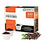 PARTY BARGAINS 300 Paper Coffee Filters – Compact design White Single-Use Coffee Filter for Keurig 1.0 & 2.0, Perfect Size and Quantity