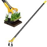 YUCEEN Hoe Garden Tool,Scuffle Garden Hoe for Weeding 30-60 Inch,Long Handle Heavy Duty Adjustable Hula Hoe,Gardening Stainless Steel Loop Stirrup Action Hoe