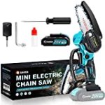 Saker Mini Chainsaw,Portable Electric Chainsaw Cordless,Handheld Chain Saw Pruning Shears Chainsaw for Tree Branches, Courtyard, Household and Garden(SAKER MINI CHAINSAW + 1 BATTERY)