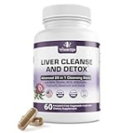 28-in-1 Liver Cleanse Detox & Repair Fatty Liver Formula – Milk Thistle Silymarin, Artichoke Extract, Dandelion & Apple Cider Vinegar – Liver Health Supplement Support Pills – 60 Vegan Capsules