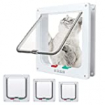 EGETOTA Cat Door Flap Medium (Outer Size 7.5″ x 7.8″), 4 Way Locking for Interior Exterior Doors, Weatherproof Pet Door for Cats Doggie Kitties & Kittens, Easy Installation