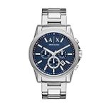 AX Armani Exchange Men’s Chronograph Silver-Tone Stainless Steel Bracelet Watch (Model: AX2509)