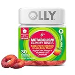 OLLY Metabolism Gummy Rings, Apple Cider Vinegar, Vitamin B12, Chromium, Energy and Digestive Health, Chewable Supplement, Apple Flavor – 30 Count