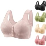 Lightning Deals of Today Bras for Women Wirefree Comfortable Front Button Closeure Full Coverage Bralettes Breathable Plus Size Bras for Women Front Closure Early 2024 Prime of Day Deals Gray