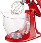 5 QT Food Grade Plastic Mixer Bowl Compatible with KITCHENAID TILT-HEAD STAND MIXERS 4.5-Quart (4.3 L) And 5-Quart (4.7 L), With Spout and Measuring Lines, Light weight, Shatter and Crack proof