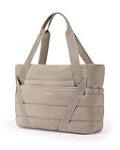 BAGSMART Tote Bag for Women with Zipper, Quilted Tote Bag Gym Tote with Yoga Mat Straps for Travel Sport