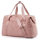 BAGSMART Gym Bag for Women, Carry on Weekender Overnight Bag, Travel Duffel Bags with Trolley Sleeve, Personal Item Travel Bag Tote Bag Workout Dance Bag, Dark Pink