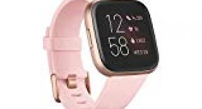 Fitbit Versa 2 Health & Fitness Smartwatch with Heart Rate, Music, Alexa Built-in, Sleep & Swim Tracking, Petal/Copper Rose, One Size (S & L Bands Included)