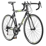 Schwinn Volare 1300 Drop Style Hybrid Sports Road Bike, Men and Women, 14-Speed, 700c Wheels, 21-Inch Aluminum Frame, Alloy Caliper Brakes, Green