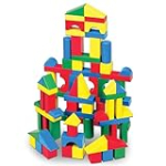 Melissa & Doug Wooden Building Blocks Set – 100 Blocks in 4 Colors and 9 Shapes – FSC Certified