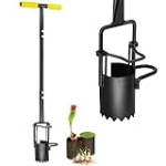 Colwelt Bulb Planter Tool Long Handle, Serrated Base Gardening Bulb Transplanter with Soft Grip, Heavy Duty Long Handled Bulb Planter Sod Plugger for Digging Holes to Plant Tulips, Iris, Daffodils